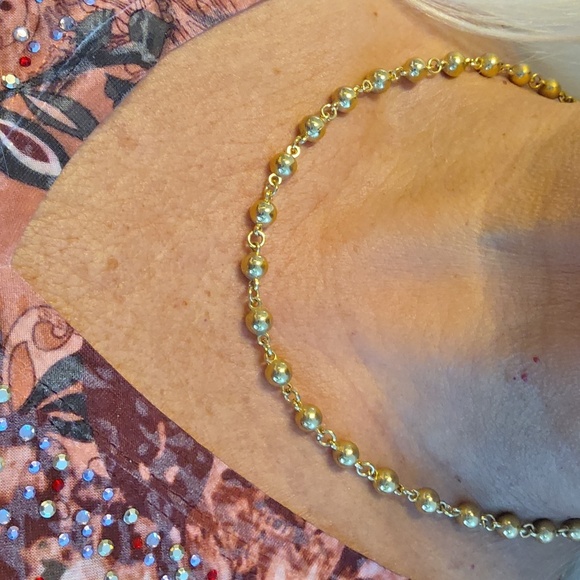 Elegant Gold Beaded Necklace 18in - Picture 1 of 3